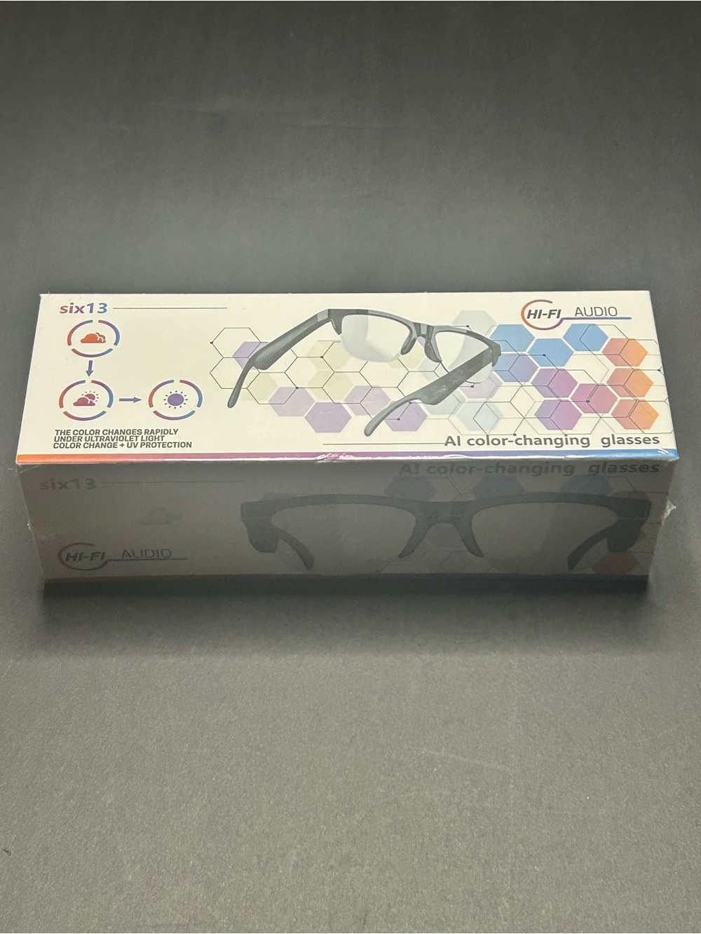 NIB six13 Smart Audio Glasses Bluetooth UV Color Changing Sunglasses